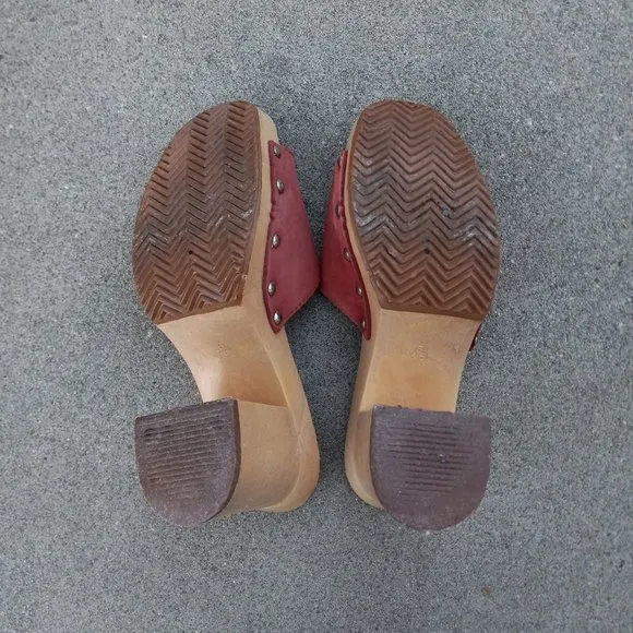 Vintage Studded Heeled Mules