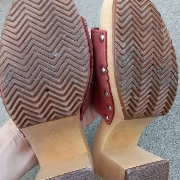 Vintage Studded Heeled Mules