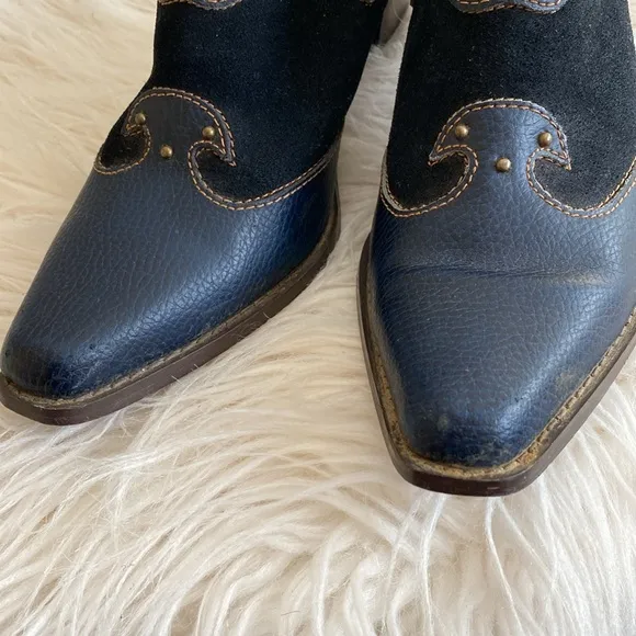 VINTAGE Western genuine leather mules