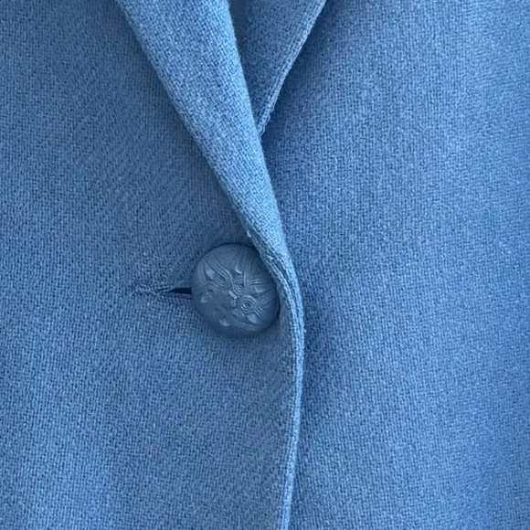Vintage Wool Blazer Executive Suit Career Preppy Academia Medium Blue Size 10P