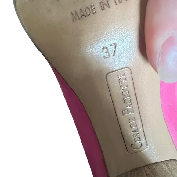 Vintage Y2K Cesare Paciotti Pink Leather Stilettos Pointed Toe High Heels