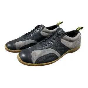 Vintage Y2K Dr. Martens Gray Canvas and Black Leather Oxfords. Size 11