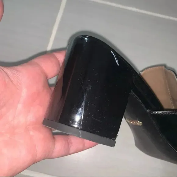 Vionic Annabel Patent Leather Open Back Loafer Mules Black 8