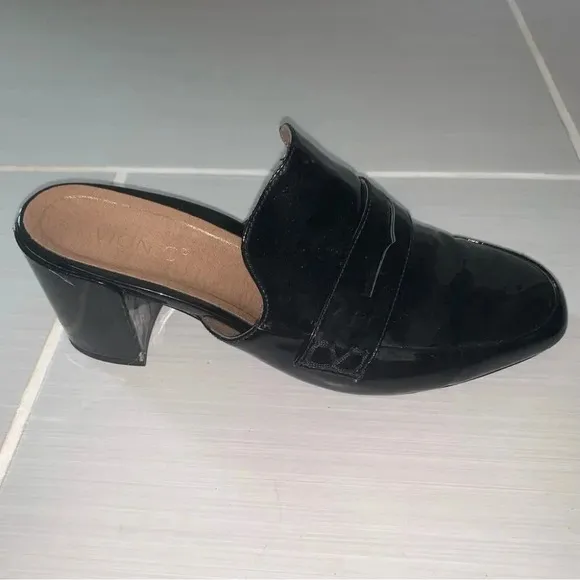 Vionic Annabel Patent Leather Open Back Loafer Mules Black 8