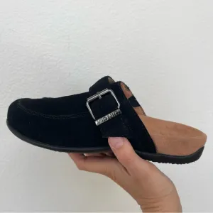 Vionic Black Suede Mules With Buckle Size 7