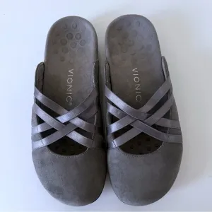 VIONIC Rest Claire Mary Jane Mule Gray Women`s size 7