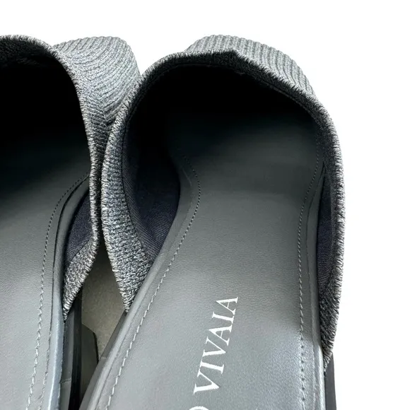 Vivaia Giselle Square Toe Heeled Mules Grey Size 39/ US 8