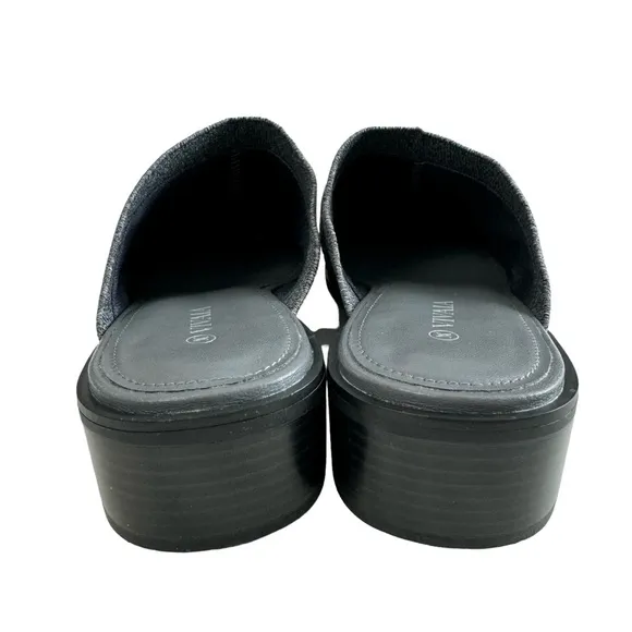 Vivaia Giselle Square Toe Heeled Mules Grey Size 39/ US 8