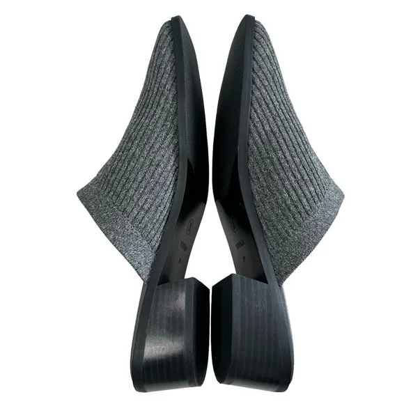 Vivaia Giselle Square Toe Heeled Mules Grey Size 39/ US 8