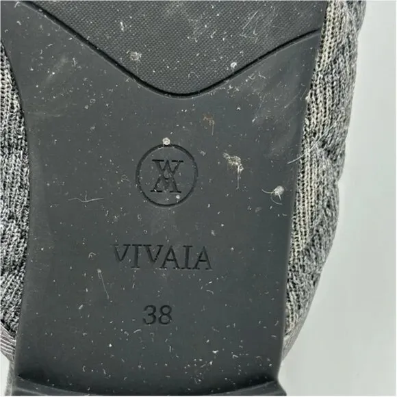 VIVAIA Sherry Rounded Toe Quilted Gray Mules Size 38