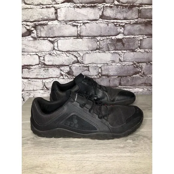 Vivobarefoot Primus Trail Firm Ground Black Mesh Running Shoes Men Sz 47EU/13.5M