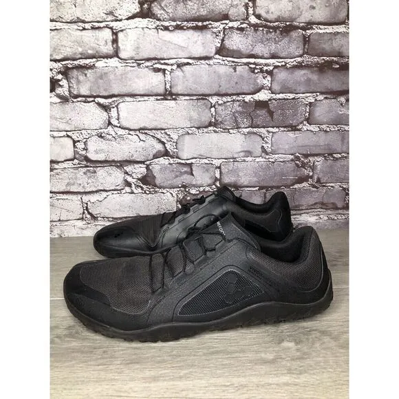 Vivobarefoot Primus Trail Firm Ground Black Mesh Running Shoes Men Sz 47EU/13.5M