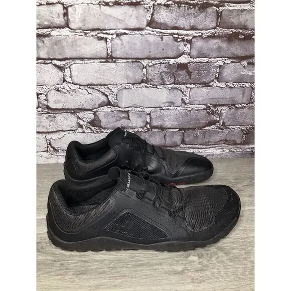 Vivobarefoot Primus Trail Firm Ground Black Mesh Running Shoes Men Sz 47EU/13.5M