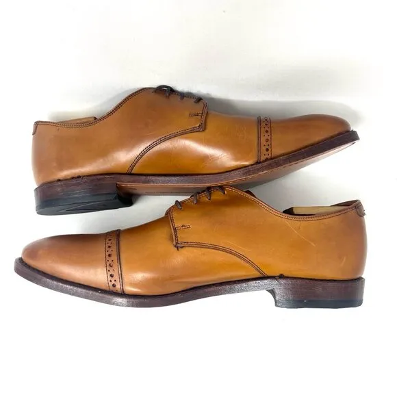VTG Allen Edmonds Mens Boulevard Cap Toe Oxford Sz 11 D Walnut Brown Leather NOS