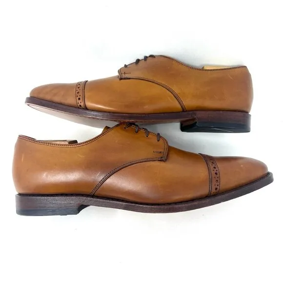 VTG Allen Edmonds Mens Boulevard Cap Toe Oxford Sz 11 D Walnut Brown Leather NOS