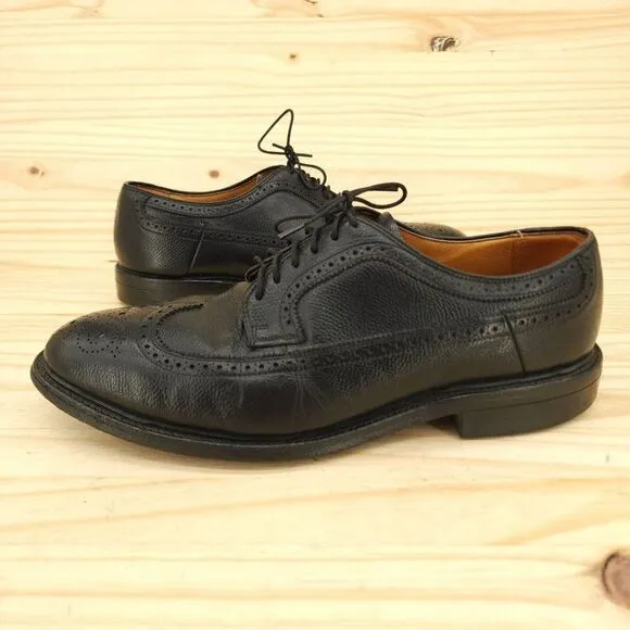 Vtg Bostonian Men Longwing Derby Oxfords 10 EEE/E Extra Wide Black Dress Shoes