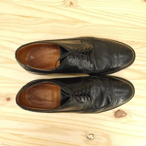 Vtg Bostonian Men Longwing Derby Oxfords 10 EEE/E Extra Wide Black Dress Shoes
