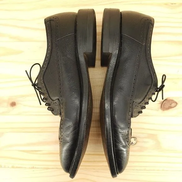 Vtg Bostonian Men Longwing Derby Oxfords 10 EEE/E Extra Wide Black Dress Shoes