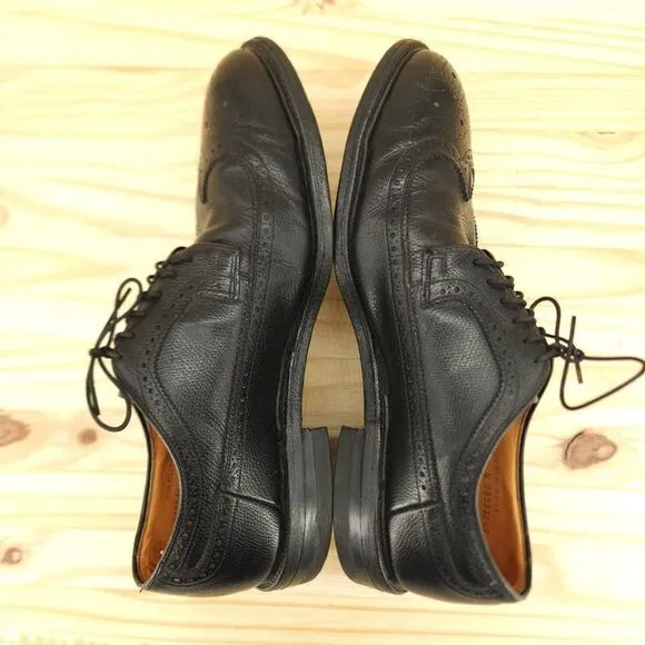 Vtg Bostonian Men Longwing Derby Oxfords 10 EEE/E Extra Wide Black Dress Shoes