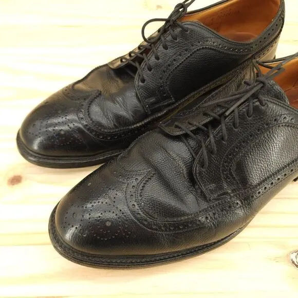 Vtg Bostonian Men Longwing Derby Oxfords 10 EEE/E Extra Wide Black Dress Shoes