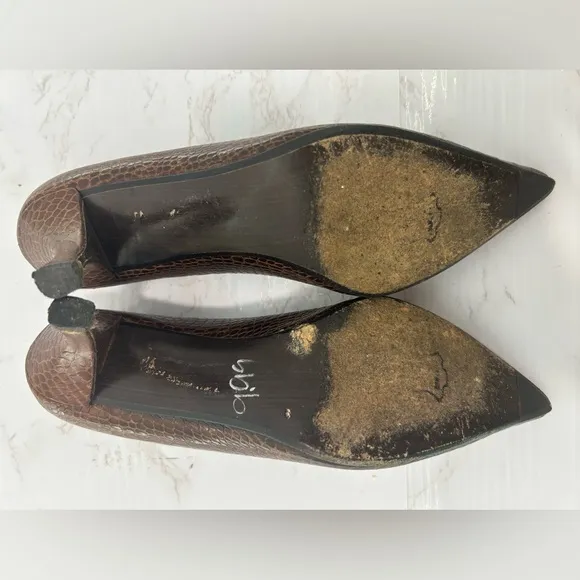 VTG STUART WEITZMAN Crocodile Leather Pointed Heels