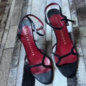 Walter Steiger Black Strappy Heels