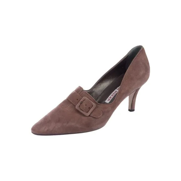 Walter Steiger Suede Pointed-Toe Pumps - 8.5 - Purple