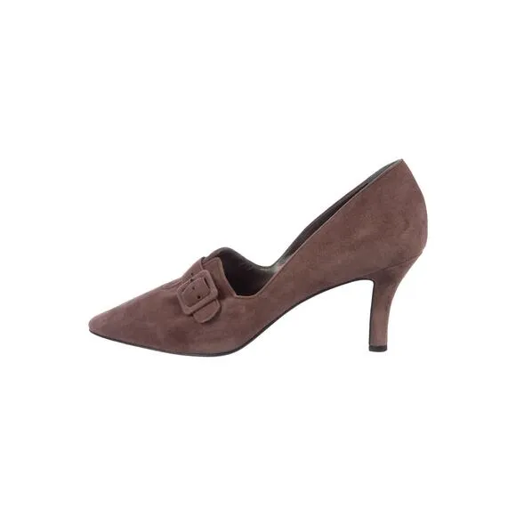 Walter Steiger Suede Pointed-Toe Pumps - 8.5 - Purple
