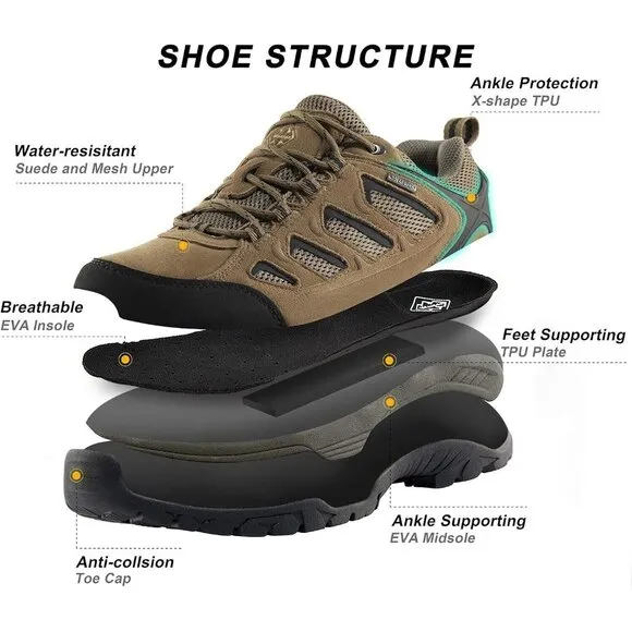 Wantdo Men's Waterproof Hiking Shoes Breathable Suede / Leather Shoes Me…