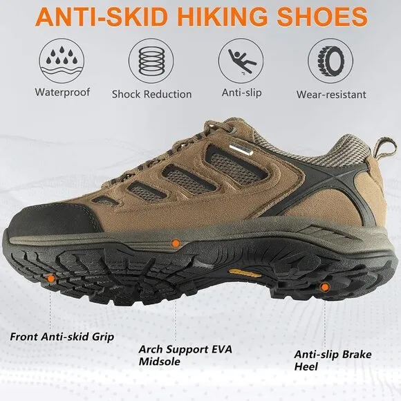 Wantdo Men's Waterproof Hiking Shoes Breathable Suede / Leather Shoes Me…