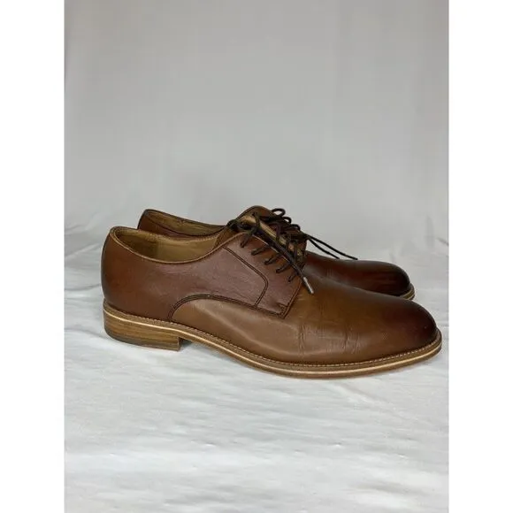 Warfield &amp;‎ Grand Shoes Mens 9 Dylan Dress Lace Up Oxfords 63611 Brown Leather