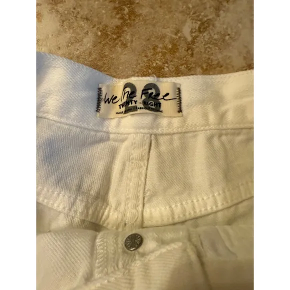 We The Free white denim shorts BNWT