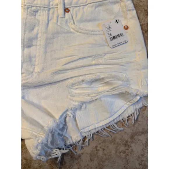 We The Free white denim shorts BNWT