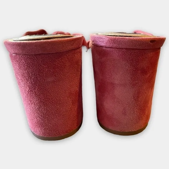 WHBM Callie Pink Suede Slides Mules Sandals Size 10