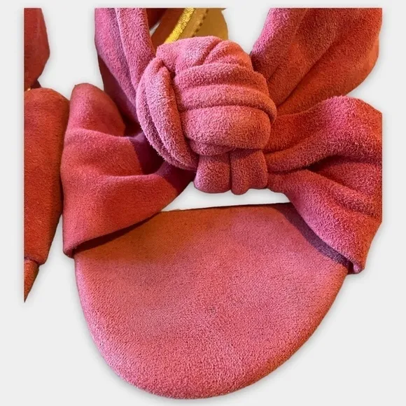 WHBM Callie Pink Suede Slides Mules Sandals Size 10