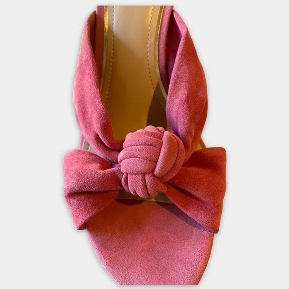 WHBM Callie Pink Suede Slides Mules Sandals Size 10