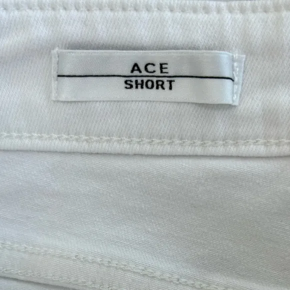 White Denim Raw Edge Vigoss Ace White Jean Shorts Fringe Hem Button Fly Size 32