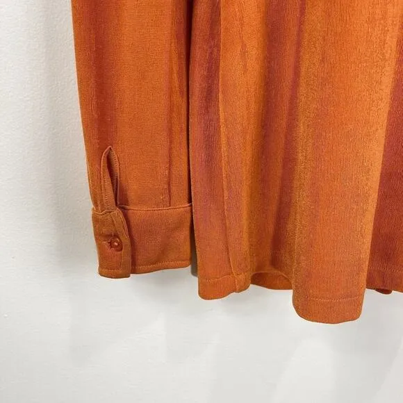 With Jean | Andy Dress Maple Ruched Front Slinky Shirt Dress Orange XS
