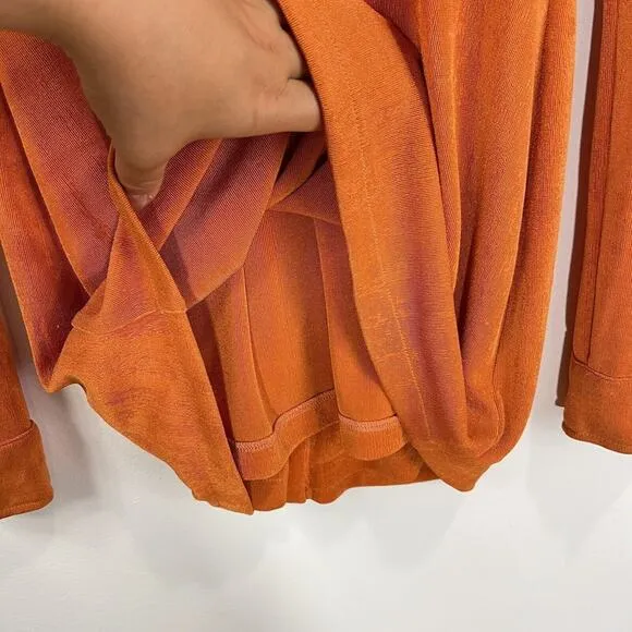 With Jean | Andy Dress Maple Ruched Front Slinky Shirt Dress Orange XS