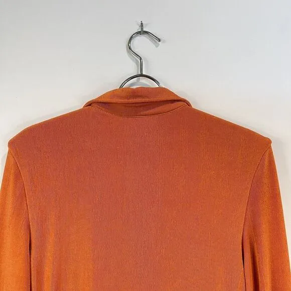 With Jean | Andy Dress Maple Ruched Front Slinky Shirt Dress Orange XS