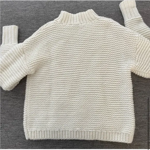Women's GAP Wool Alpaca Cream Chunky Neutral Cable Knit Sweater