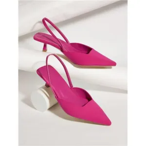 Women's Kitten  Elegant Pointed High Heels, Fashionable Ankle Strap Sandals