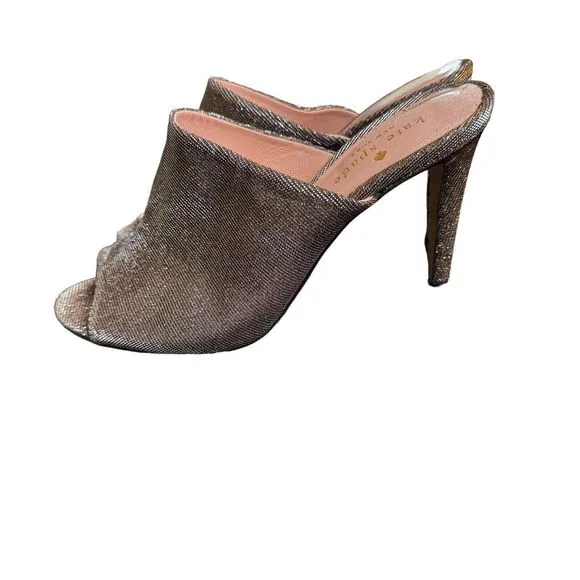 Womens Metallic Glittery Kate Spade Open Toe Heels Mules Size 6.5 a15