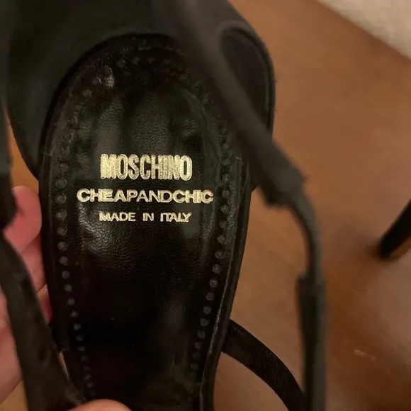 Women’s Moschino Black Strappy Heels Size 8.5