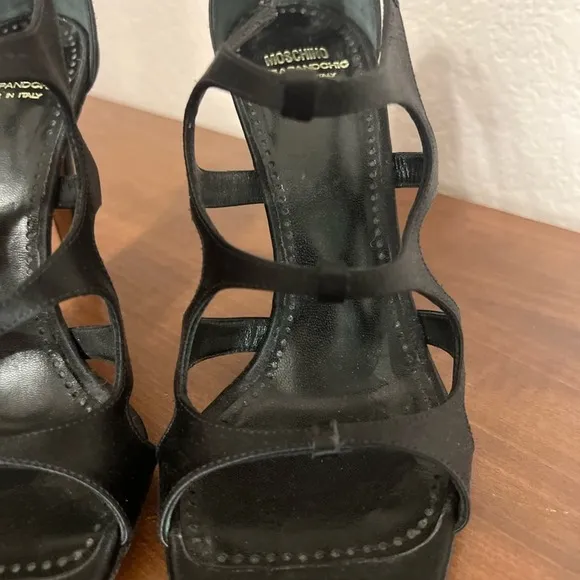 Women’s Moschino Black Strappy Heels Size 8.5