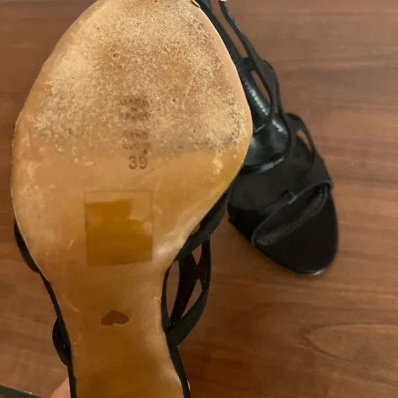 Women’s Moschino Black Strappy Heels Size 8.5