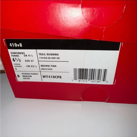 Women's New Balance, WT410V8 Trail Running Shoe Brown Pink Size 6.5 Brand New!!