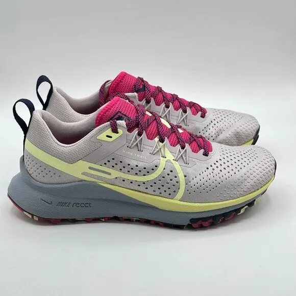 Women's Nike Pegasus React Trail 4 Running Shoes Light Purple Yellow DJ6159-002