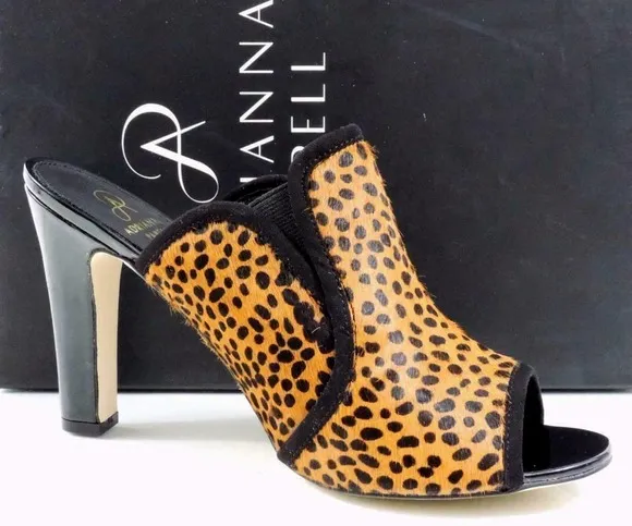 Women's Shoes Adrianna Papell Elani Peep Toe Mule Heel Cheetah Leopard Size 9.5