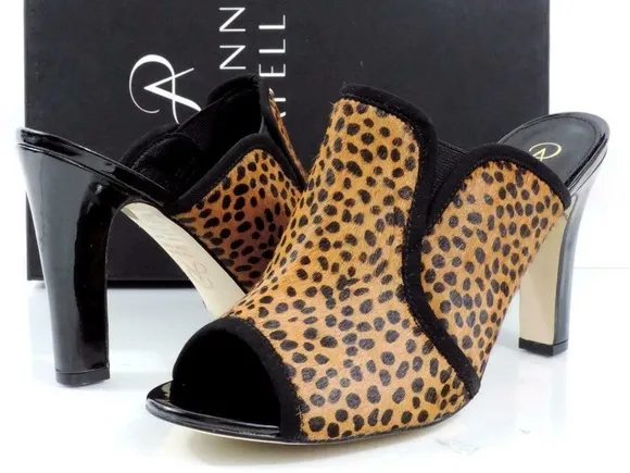 Women's Shoes Adrianna Papell Elani Peep Toe Mule Heel Cheetah Leopard Size 9.5